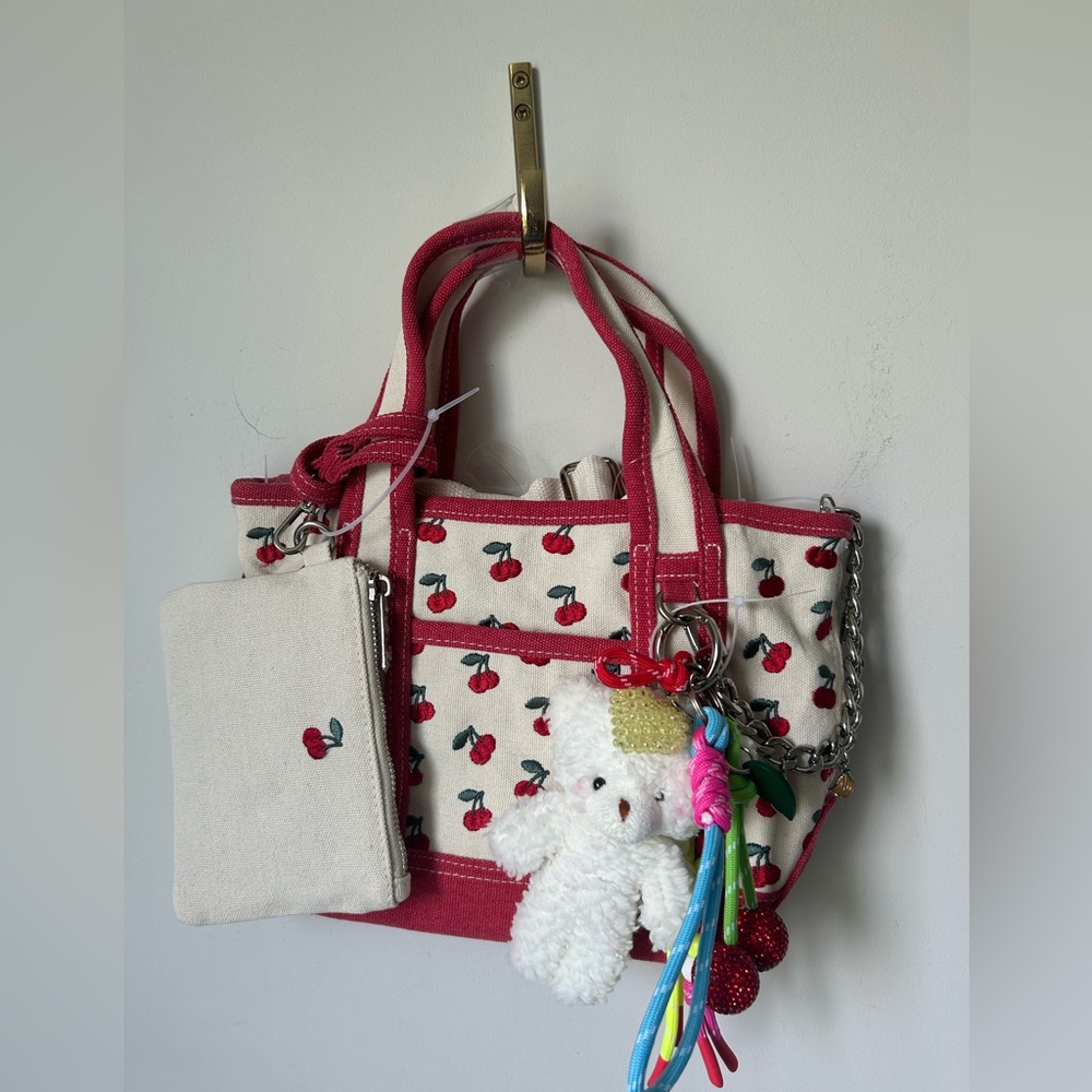 Viral Cherry Madden Girl Tote Bag with Bag Charms